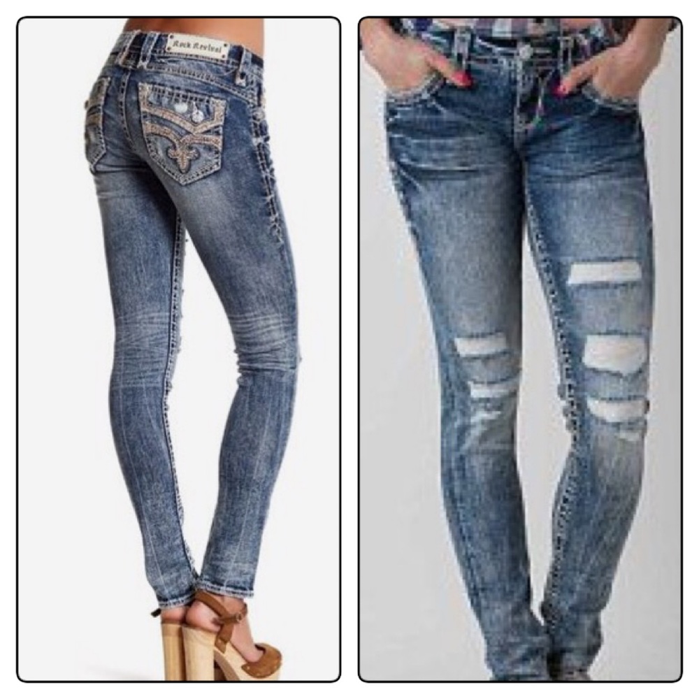 Rock Revival skinny Barby factory distressed jeans